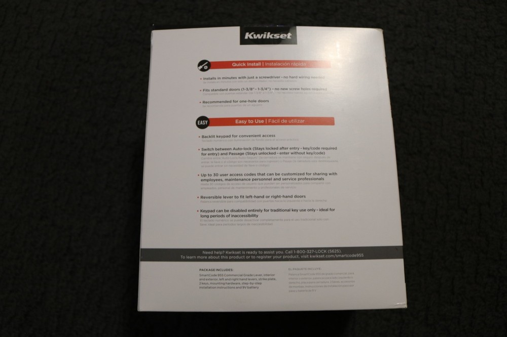 Kwikset Smartcode 955 Keypad Electronic Lever Door Lock Deadbolt Open Box