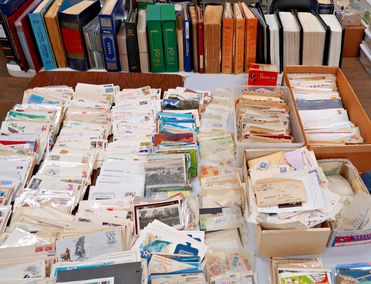 US & Worldwide 30-40Lb Box Lot of Stamps, Kiloware, Covers, Postcards & Ephemera