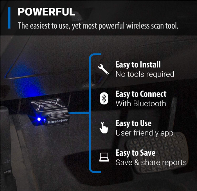 BlueDriver Bluetooth Pro OBDII Scan Tool for Car, No Subscription Required