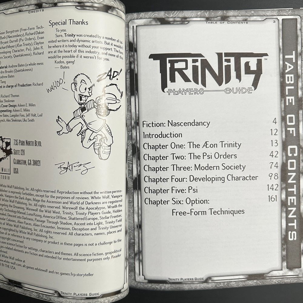Trinity Player’s Guide Softcover White Wolf RPG 1999