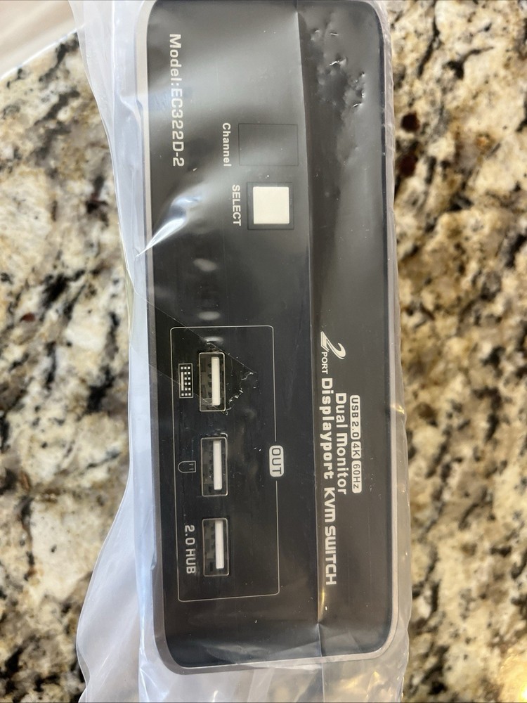 Ecolmy DP KVM Switch Model EC-322D-2 Open Box