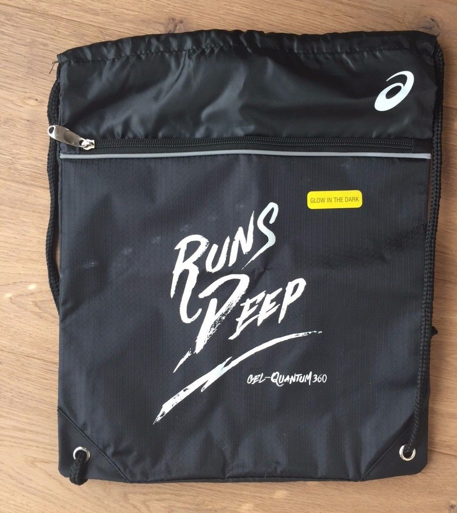 NEW ASICS Cinch Sack Pack Workout Athletic Bag Sack Pack Back Drawstring Gym