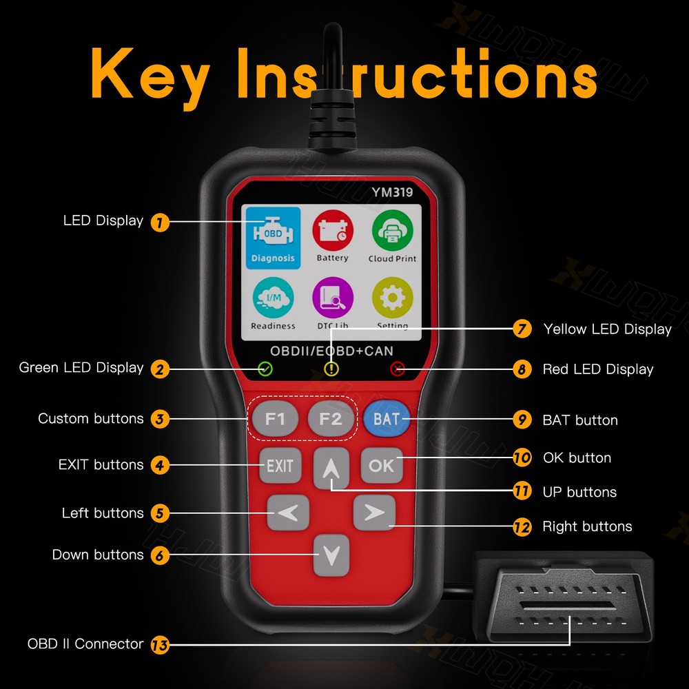 2025 Auto OBD2 Scanner Car Check Engine Fault Code Reader For Chevy Tahoe