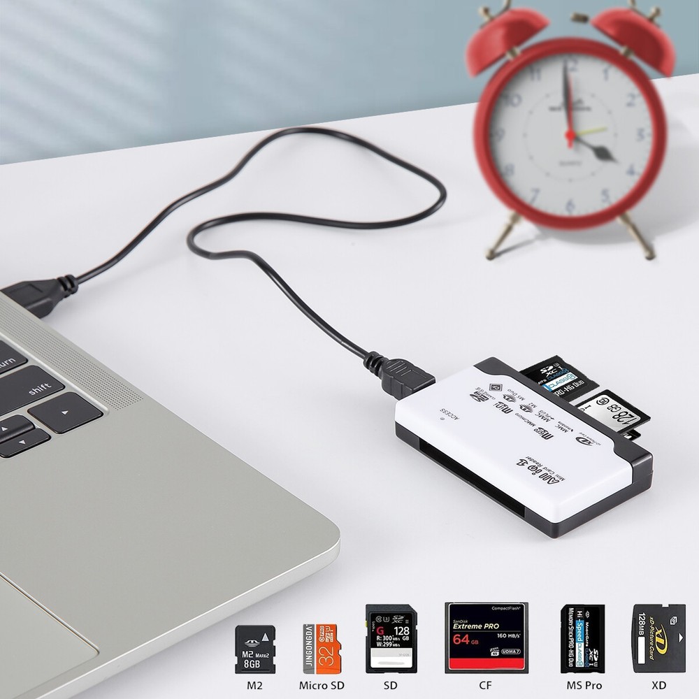 All In One USB 2.0 Memory Card Reader Adapter Support TF CF SD Mini SD MMC MS XD