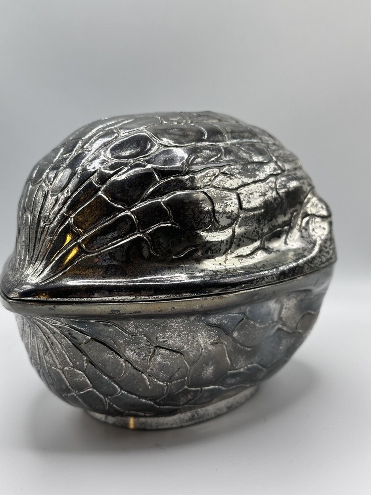 F B Rogers Silver Co Walnut Box 2 piece Trinket Box