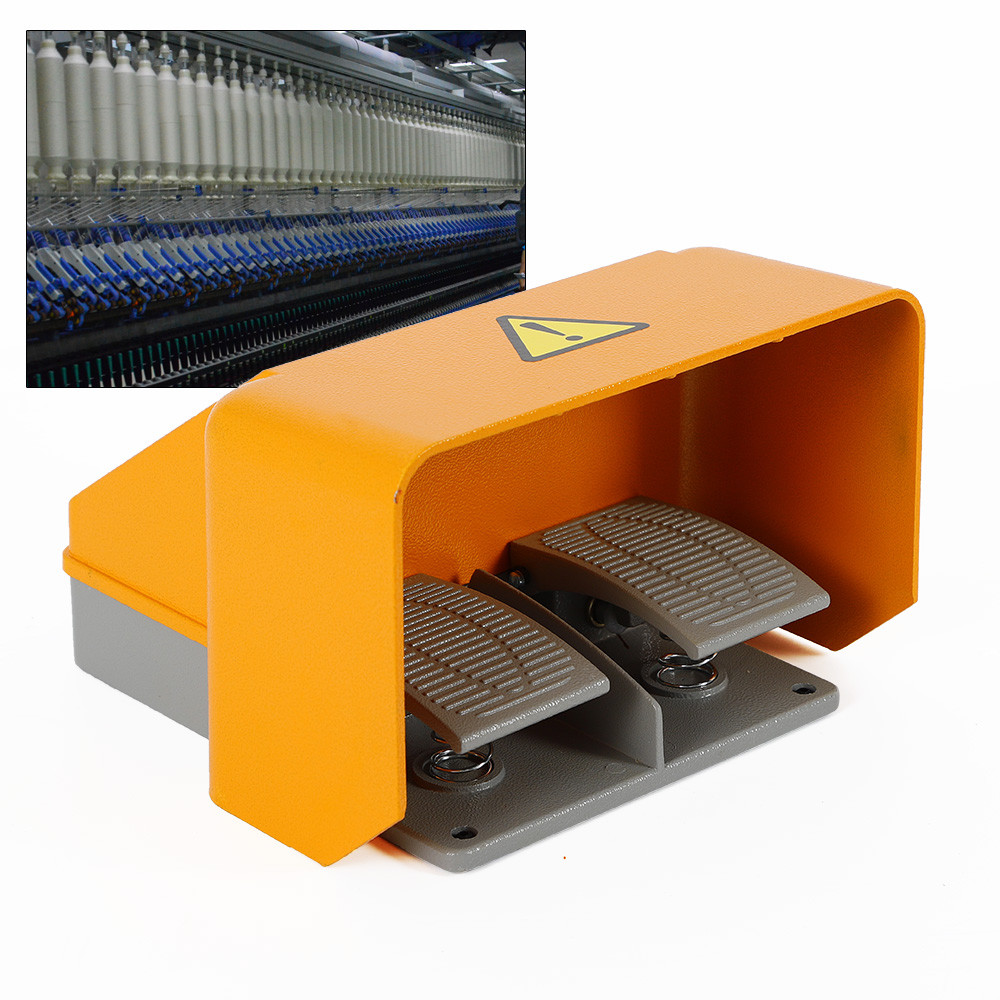 Multi-function Double Foot Switch Extra Heavy Duty Dual Pedal Switch Orange