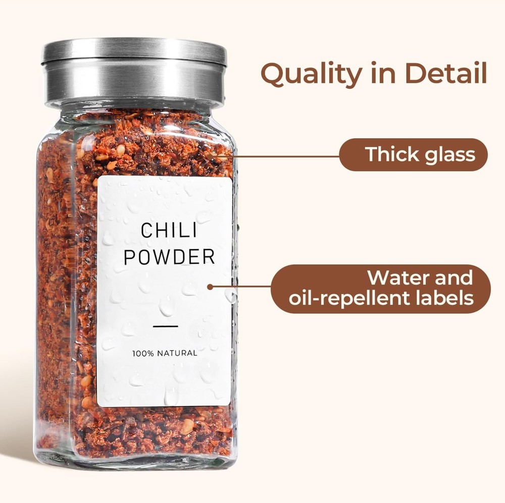 24 PCS 4 fl. oz Spice Jars with Shaker lids Adjustable, Empty Spice Containers