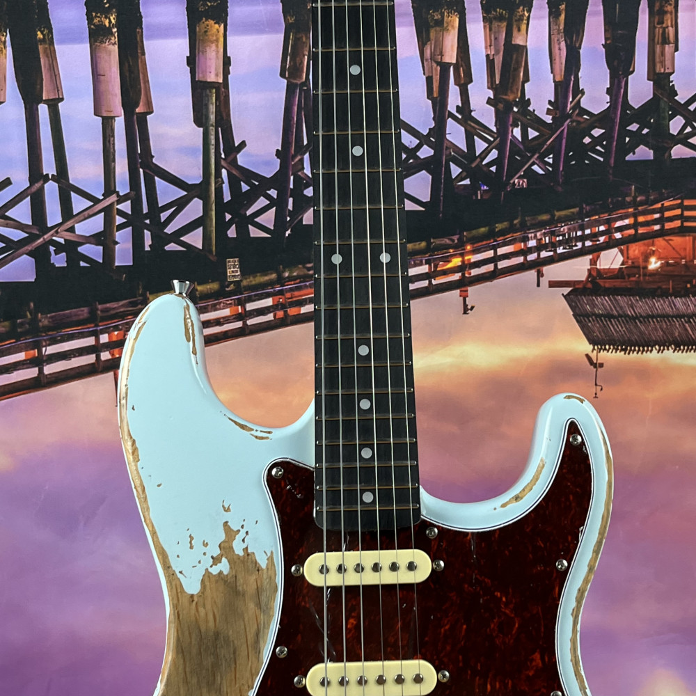 Blue Handed Heavy Relics Aged Electric Guitar Rosewood Fingerboard in stock