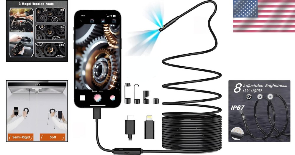 Multi-Functional 1920P Endoscope Camera - Ideal for Home and Professional Use