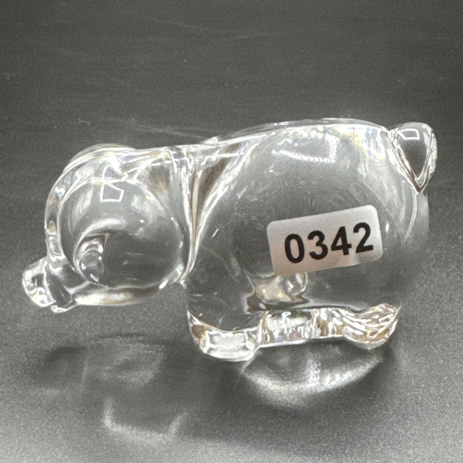 Vintage Villeroy & Boch Crystal Pig Figurine Curly Tail