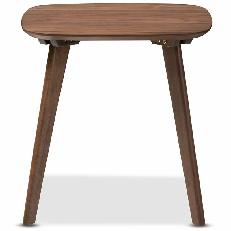 Baxton Studio Dahlia Wood End Table in Walnut Brown