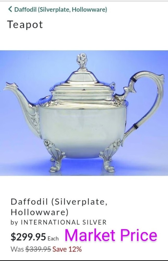 rogers daffodil silverplate Teapot