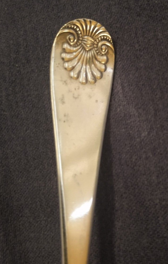 silverplated COLD MEAT (serving) FORK fancy beaded SHELL PATTERN Jarvis & Son