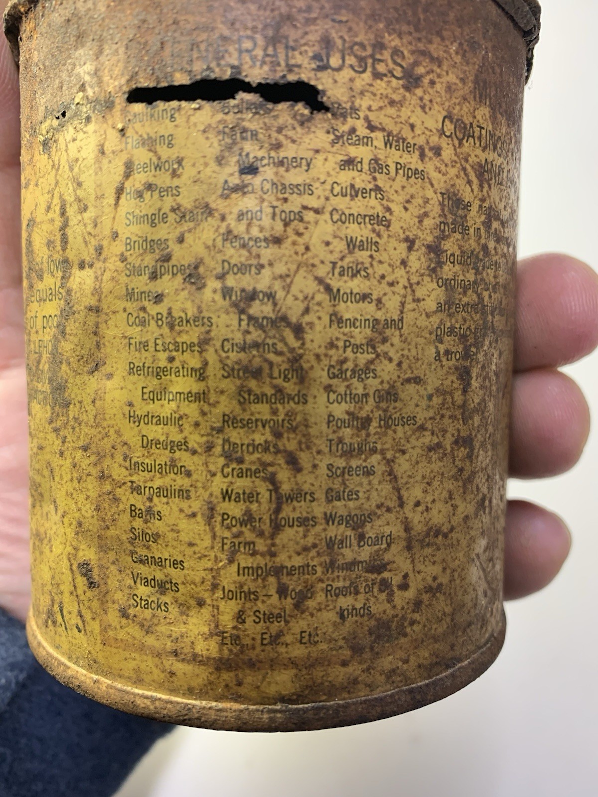 Vintage Mule-Hide Roofs plastic stay-tite cement 1 lb can, The Lehon Co, Chicago