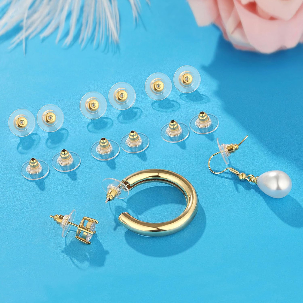 100pcs Fishhook Earring Backs Replacements for Stus - Bullet Clutch Back Earring