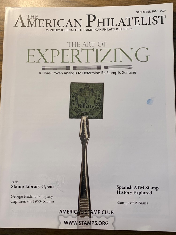 American Philatelist Magazine  2016,  December