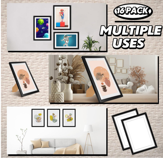 Geetery 16 Pack Comic Book Frames UV Protection Wall or Tabletop Display