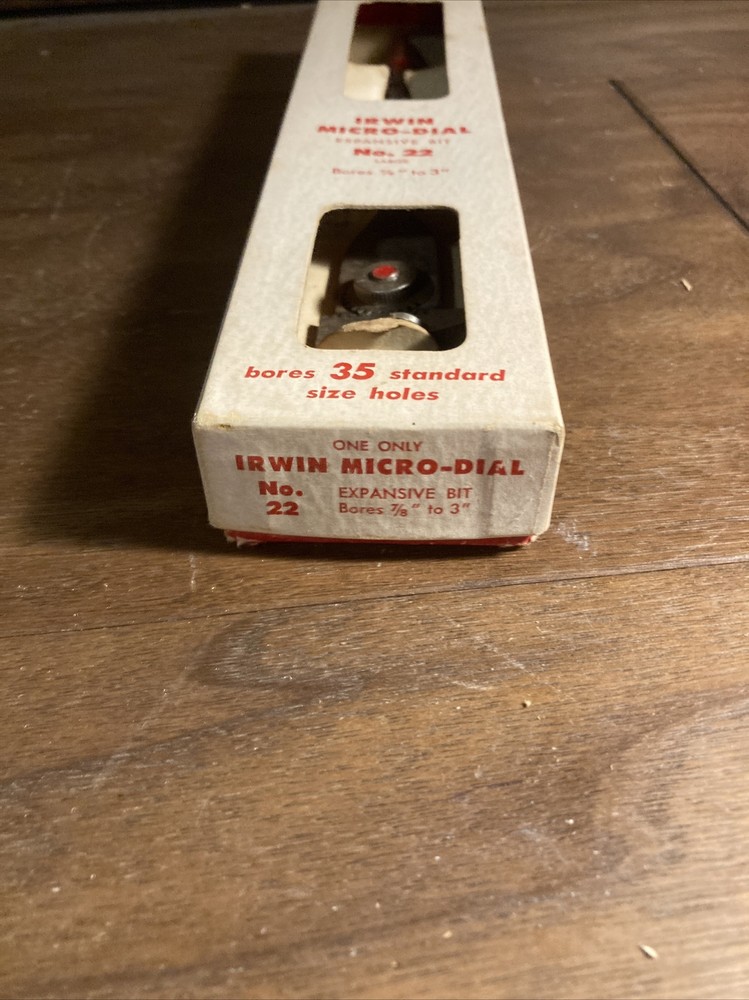 Antique Irwin Micro-Dial No. 22 Expansive Bit in Original Box w Insert