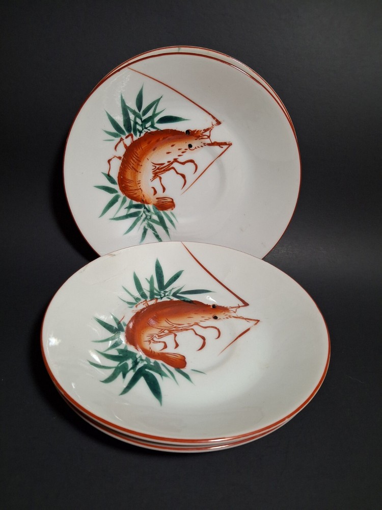 Crayfish/Prawn Handpainted Saucers