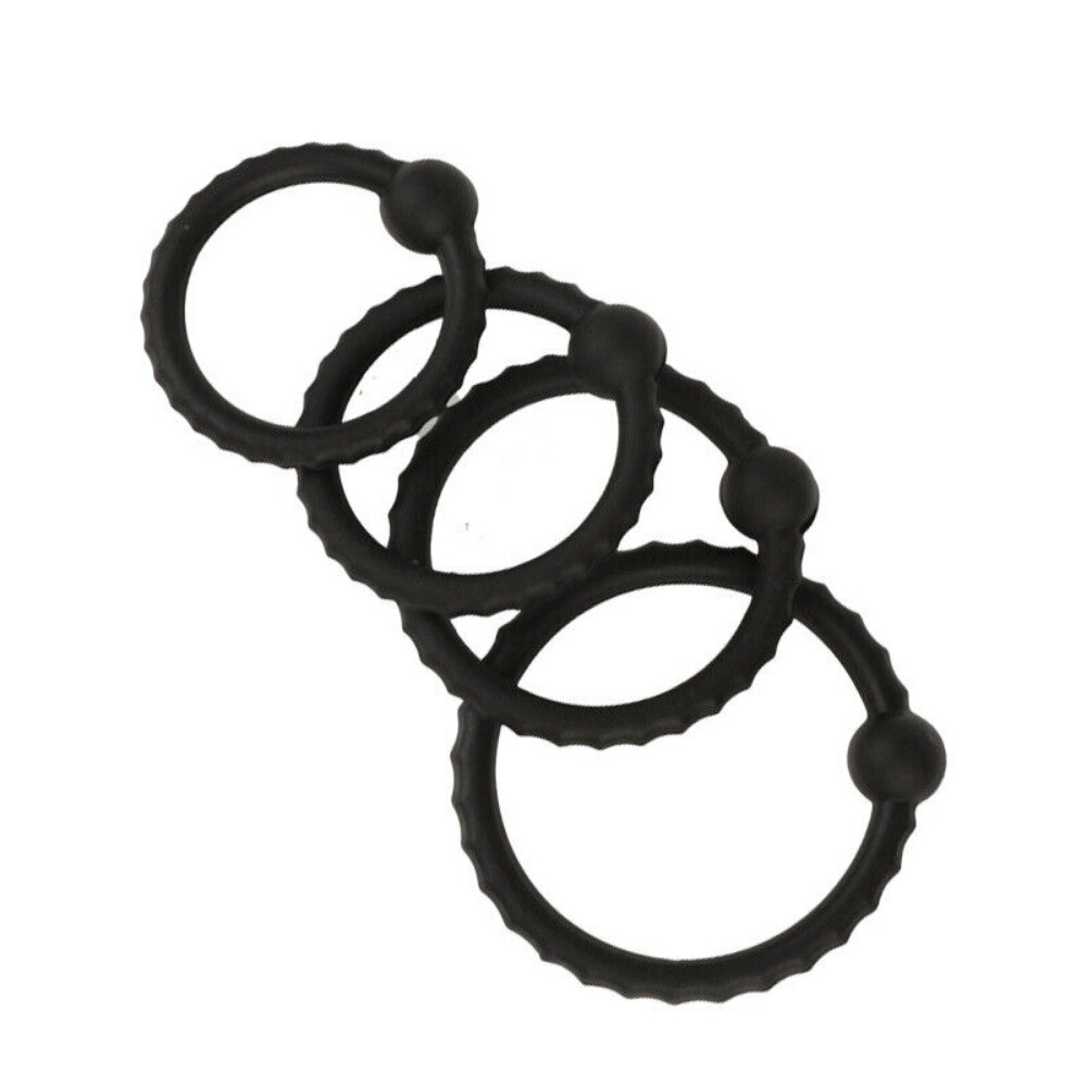 Penis Extender Enlarger Sleeve Ring Reusable Delay Ejaculation for Male 4 Ring