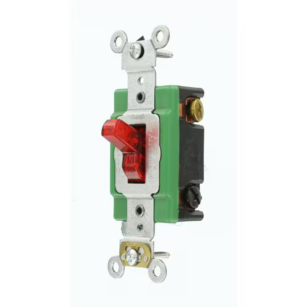 30 Amp Industrial Grade Heavy Duty Double-pole Pilot Light Toggle Switch, Red |