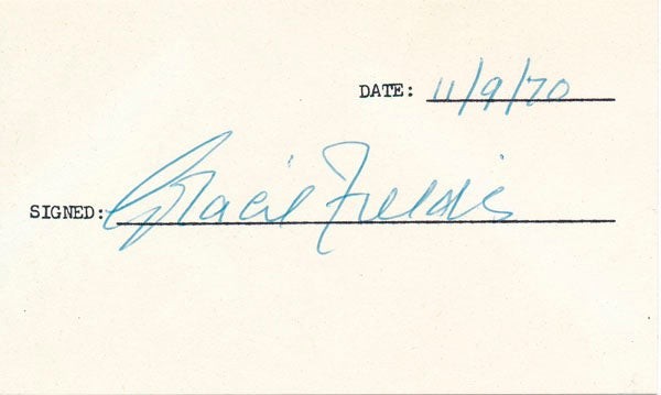 Gracie FIELDS / Signature Signed