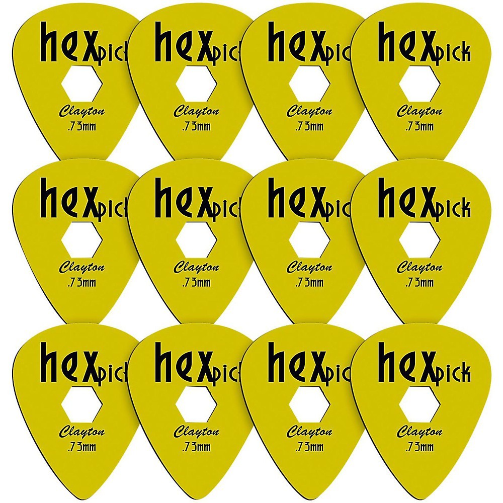 Clayton HexPick Guitar Picks - 12-Pack .73 mm Yellow
