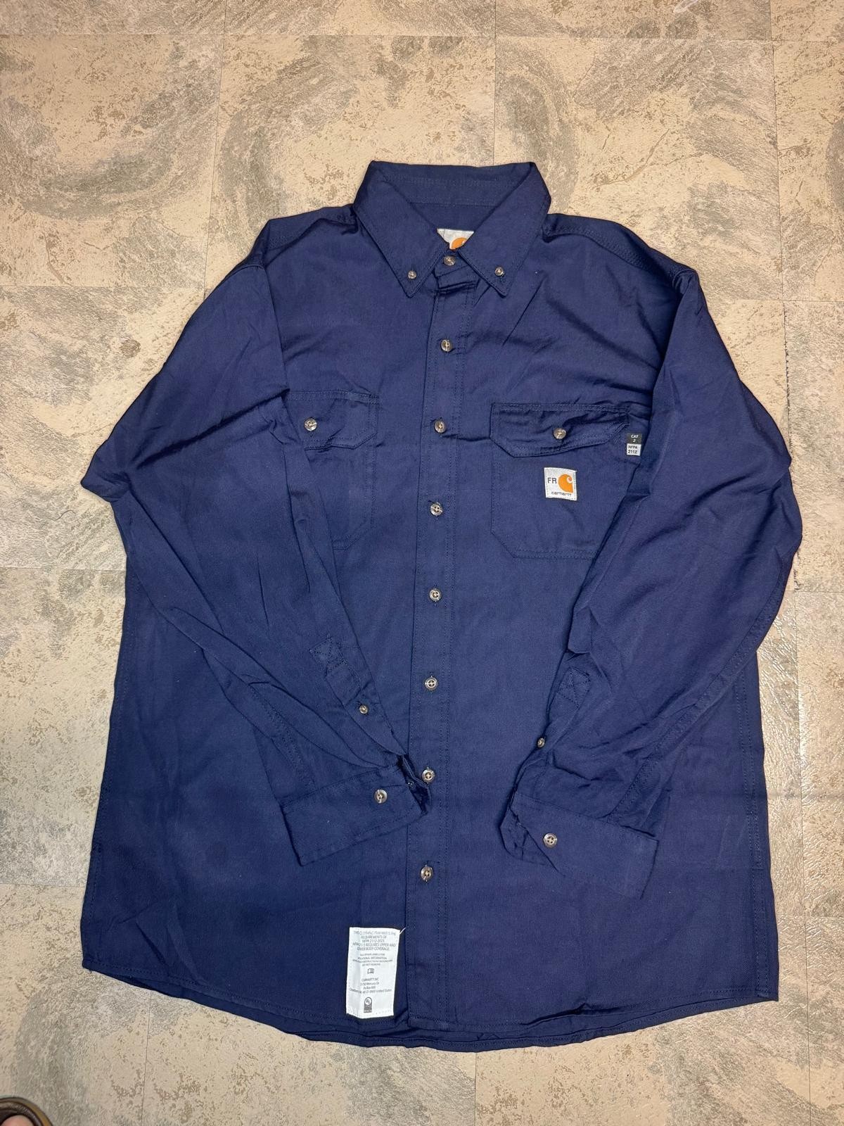 Carhartt FR Flame Resistant Navy Blue Shirt CAT2 NFPA New