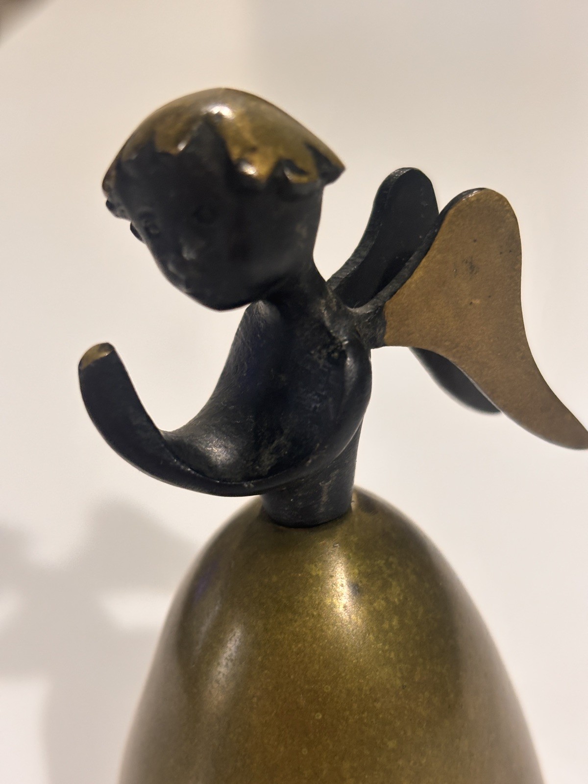 Walter Bosse Praying Angel Bell Cherub Hagenauer Brass Bronze Mid Century Decor