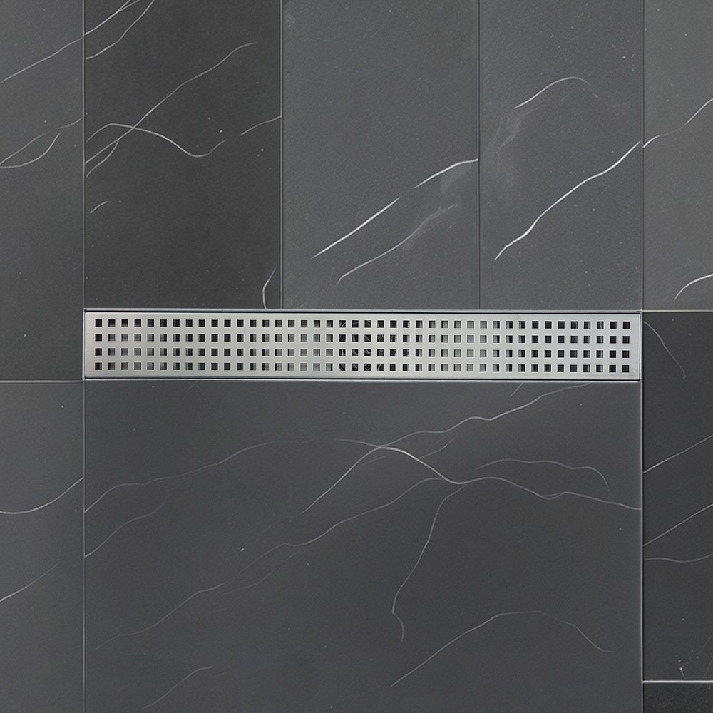 Linear Shower Drain 24" Stainless Rectangular Shower Drain w/Cover and Brushed