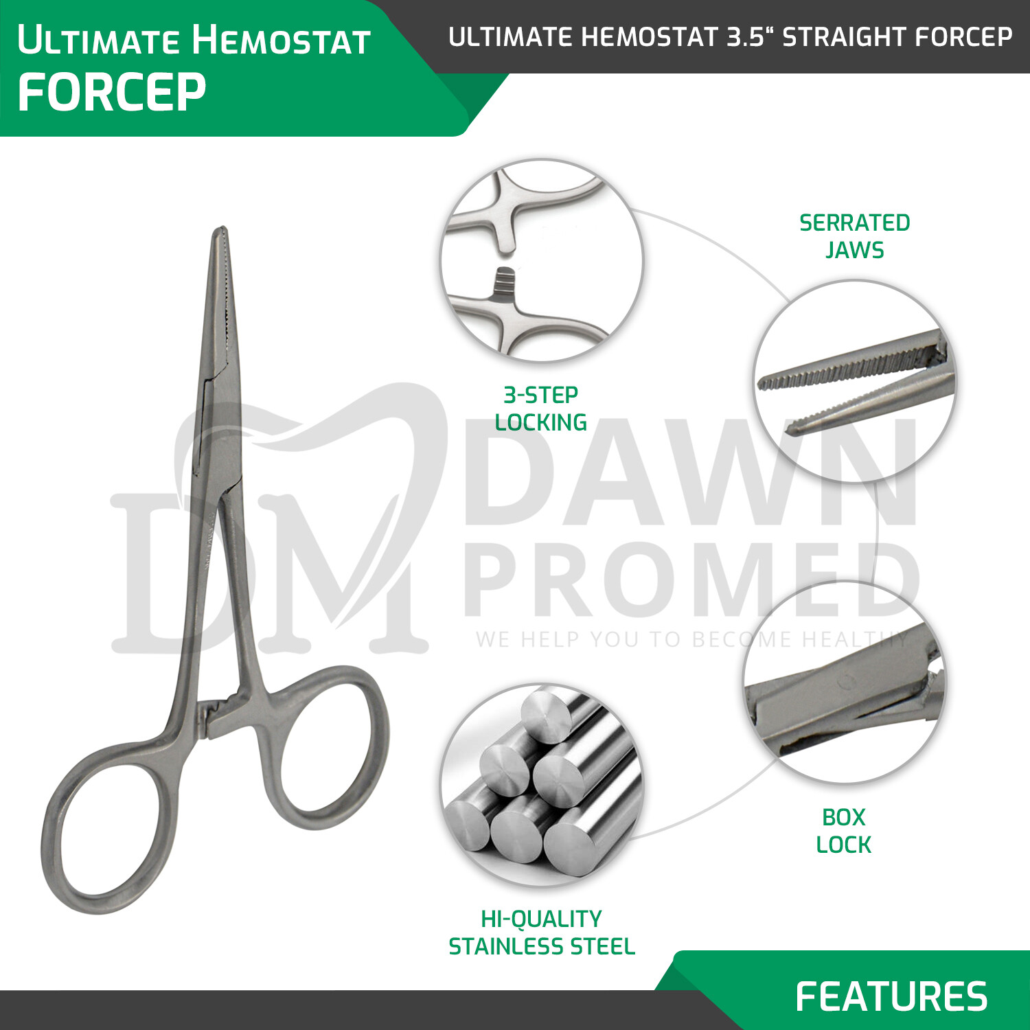 10 Pcs Mosquito Hemostat Locking Forceps 3.5" Straight Surgical Dental Medical