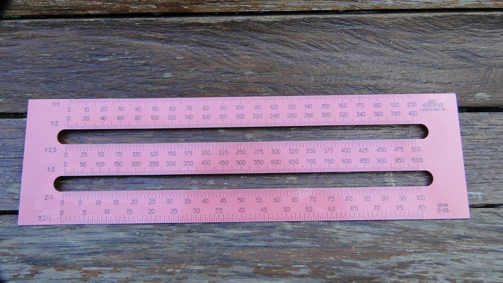 Vintage Soviet USSR Military Scale Rule