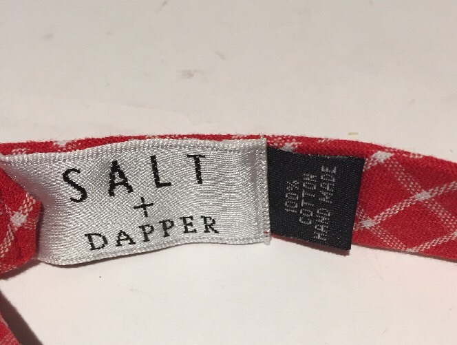 Salt + Dapper Red Checked Cotton Bow Tie