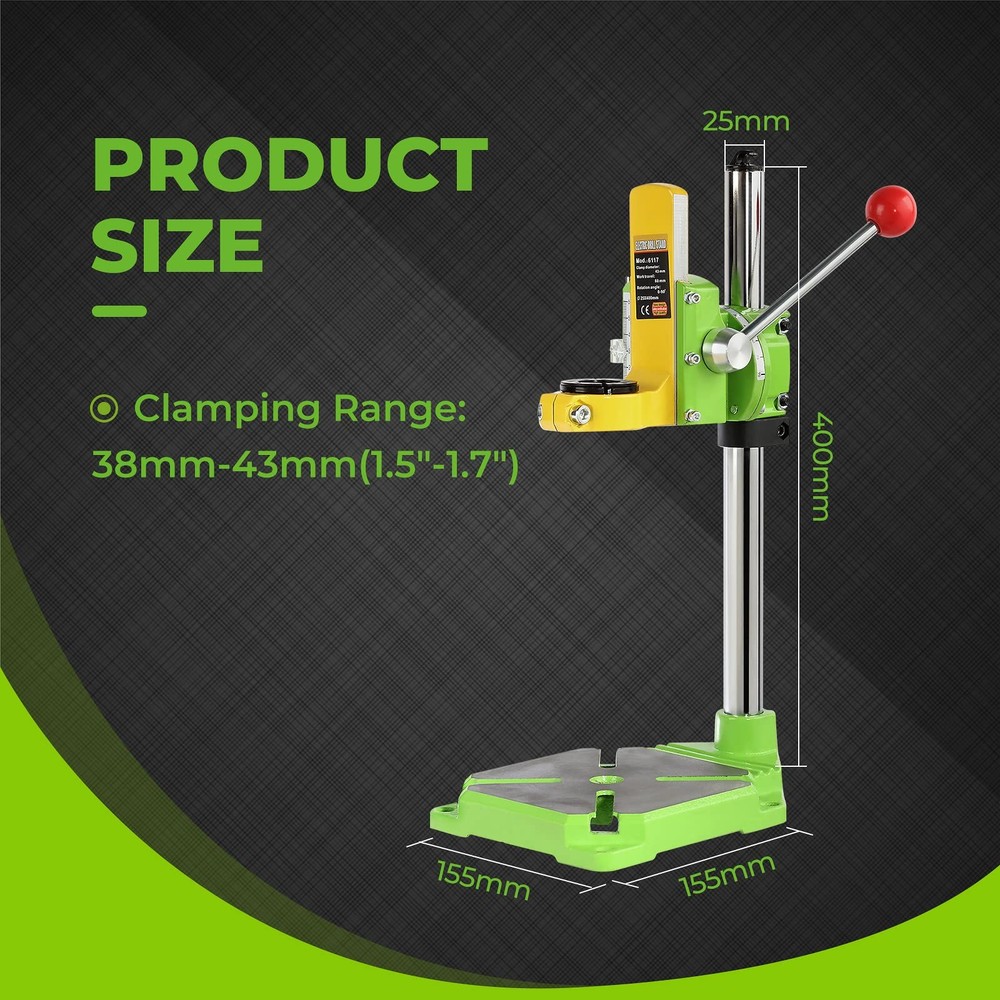Upgrade Floor Drill Press Stand Table with Rotary Tool, 90° Rotating Fixed Fr...