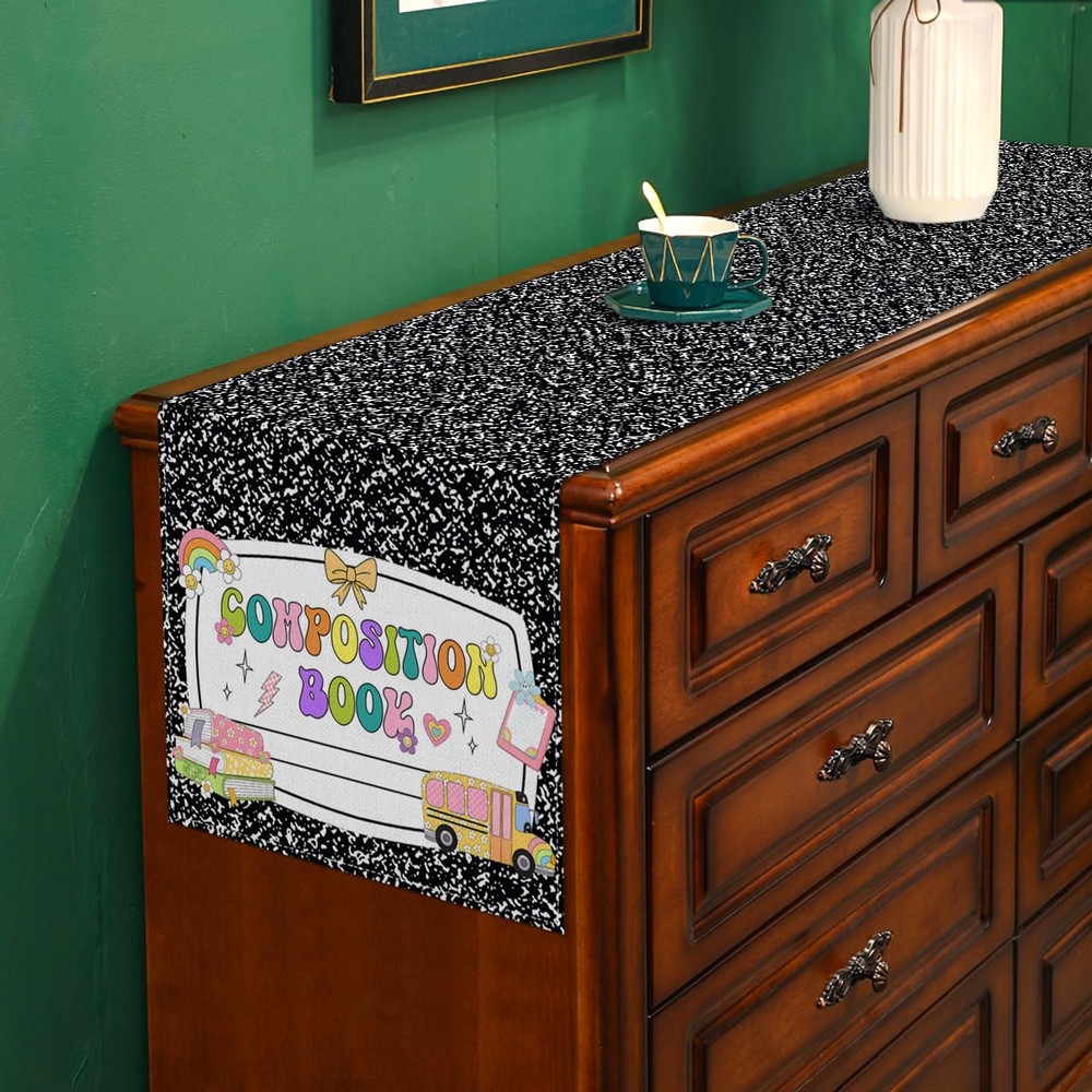 Composition Notebook Table Runner Back To School Party Decoration Classroom