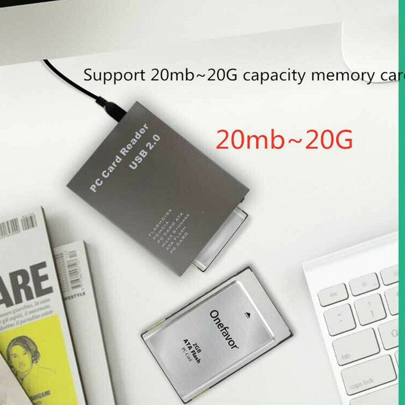 B 2.0 to PC ATA PCMCIA Adapter Flash Disk Memory Card Reader Plug & Play US