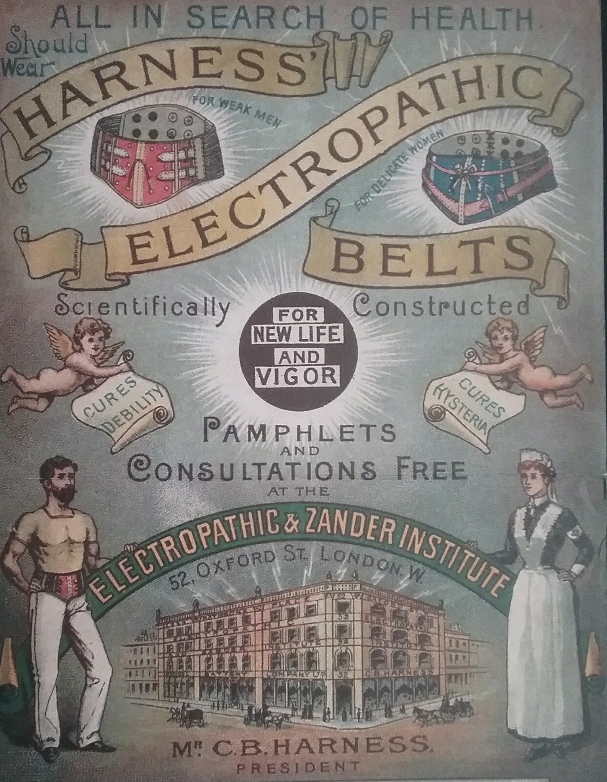 VICTORIAN ELECTROPATHIC BELTS LEAFLET + ****(((2 CARD ADVERTS)))****
