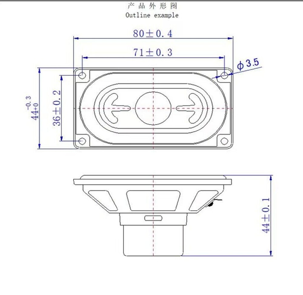 For jbl Flip5/Flip6 rectangular woofer full-range neodymium magnet TL version