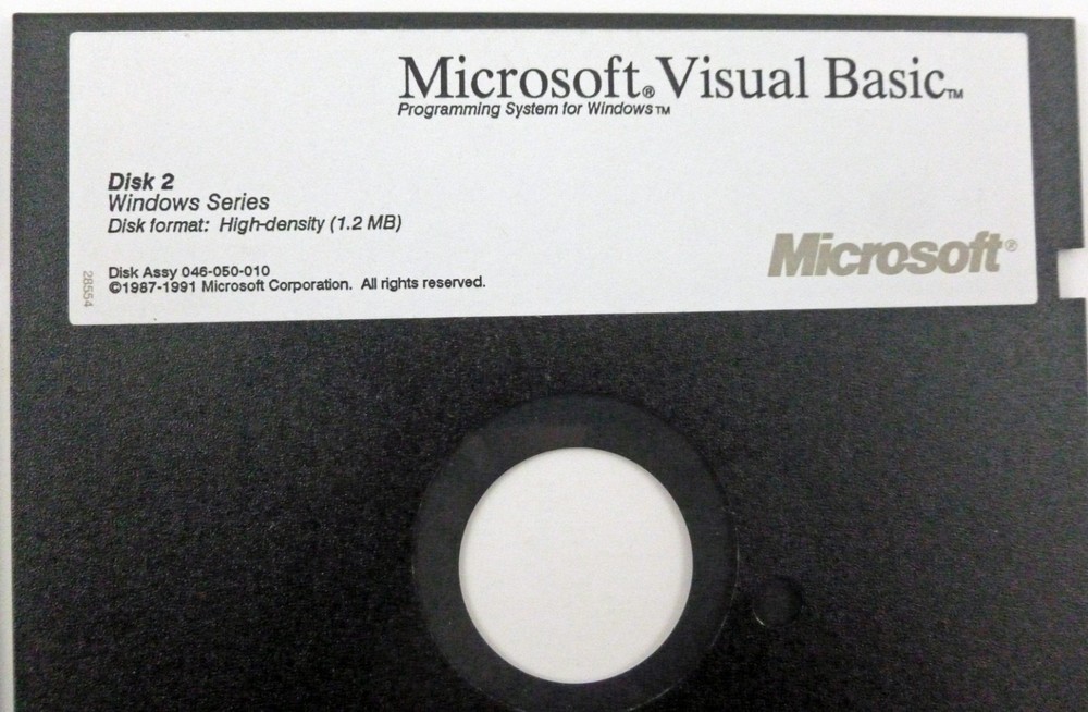 Microsoft Visual Basic (2 Disk Set) 5.25 Floppy (2 Disks) Untested