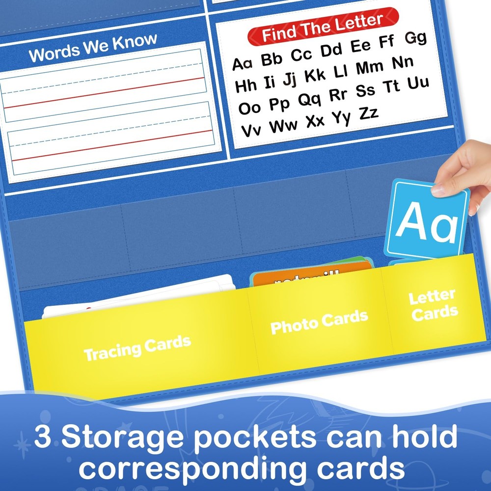 Torlam Alphabet Learning Pocket Chart Wall ABC Flash Medium