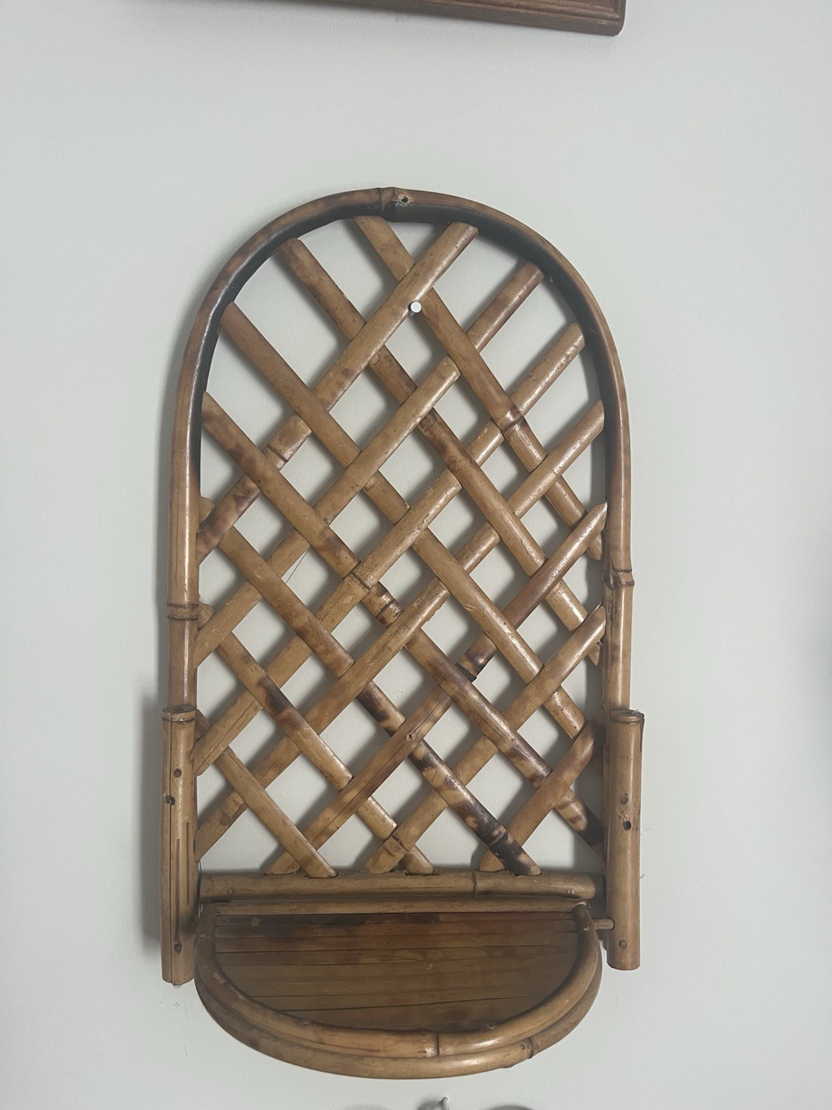 Antique Natural Bamboo And Rattan Shelf