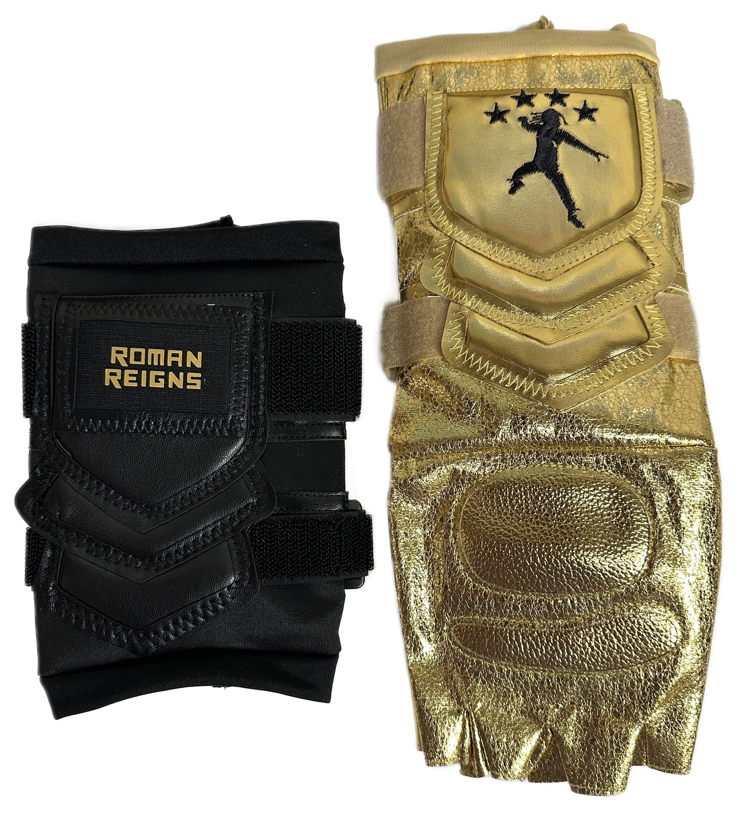 Premium Gold Roman Reigns Glove and Gauntlet Set