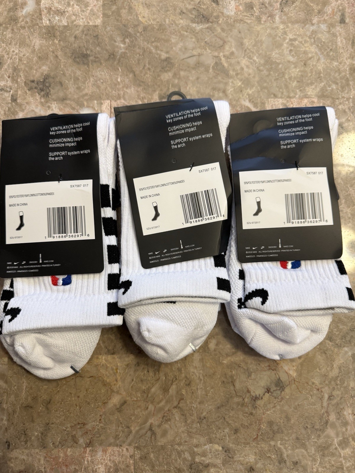 Nike NBA Ankle Socks Men's Large 8-12 (3Pairs)