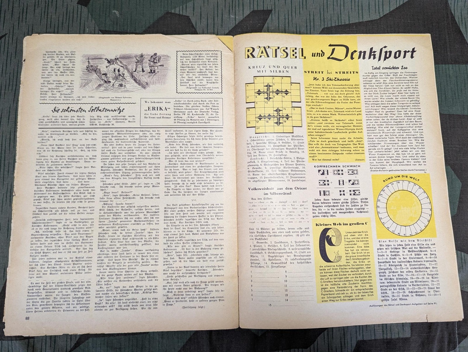 Vintage WWII German Erika Magazine February 1940 (Nr. 6) 1940s Soldiers Front