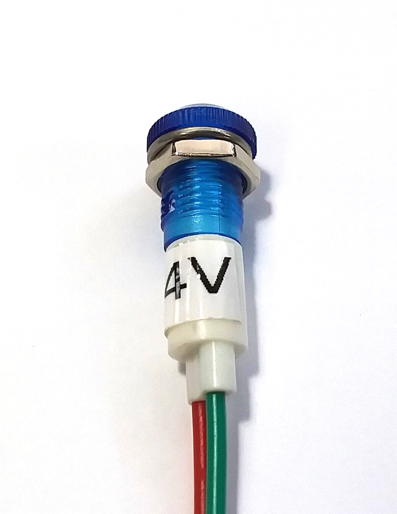 6 BBT 24 volt Waterproof Blue LED Low-Profile Indicator Lights