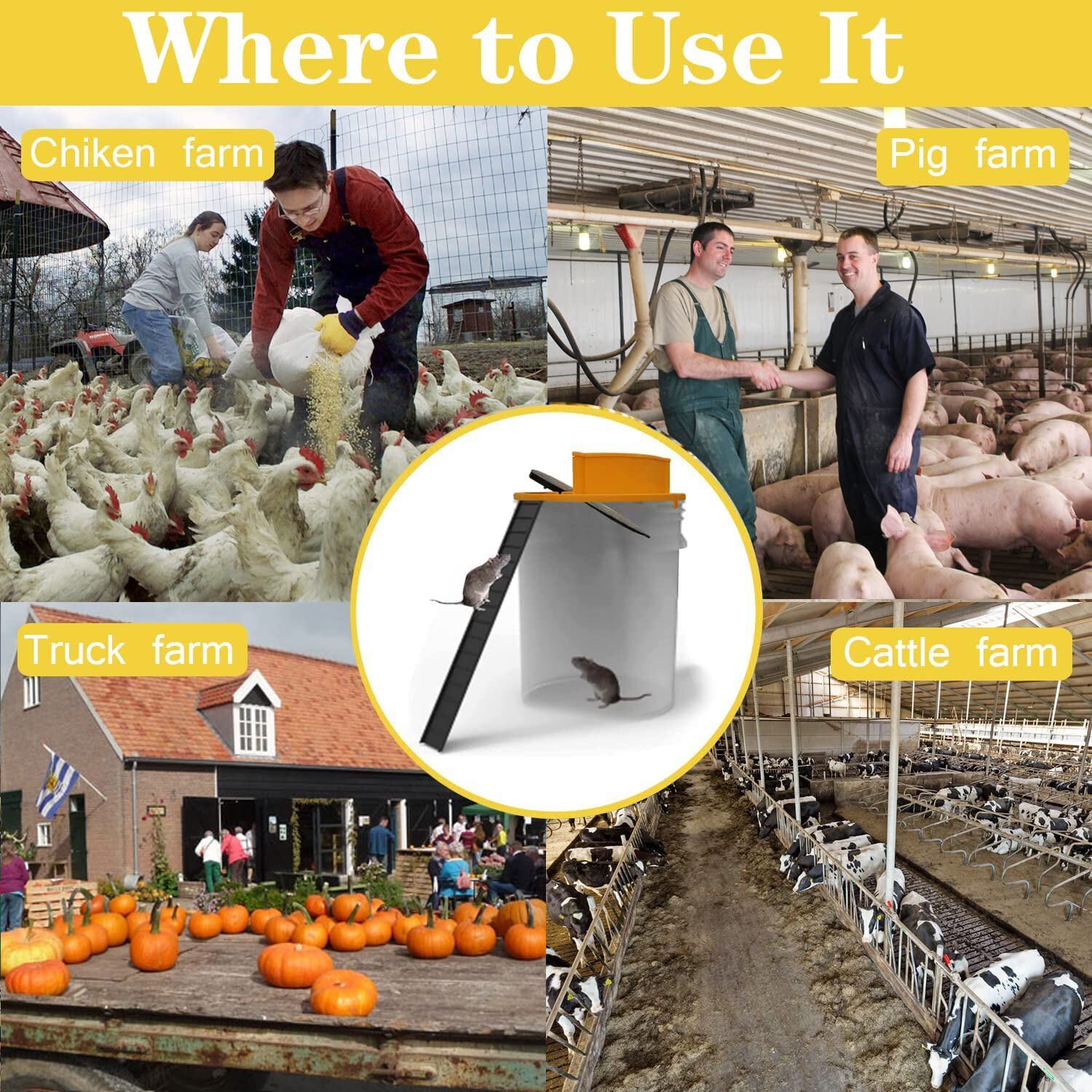 2x Mice Trap Reusable Smart Bucket Lid Mouse Rat trap Auto Reset