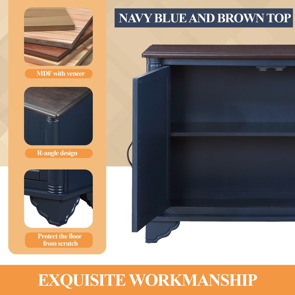 40" Console Table with Storage Shelf, Retro Entryway Table with Adjustable Sto
