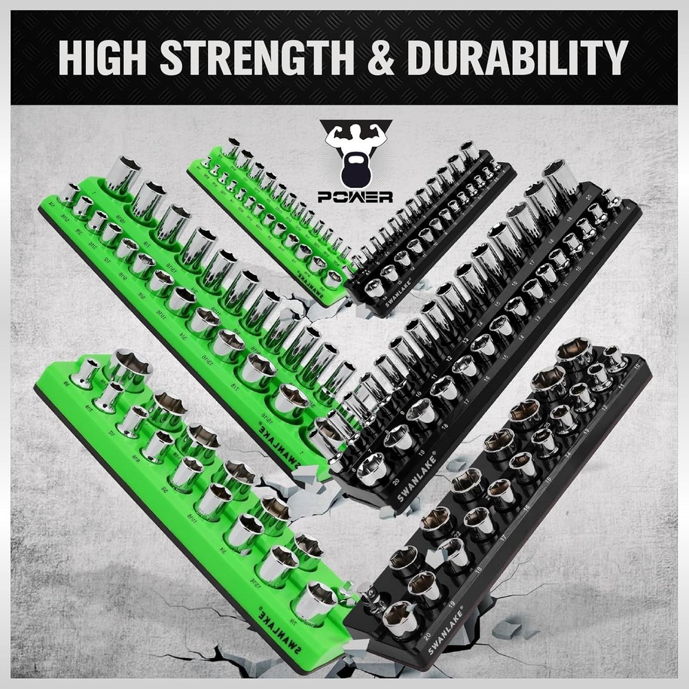 Magnetic Socket Organizer 8PCS Set - Durable Storage Trays