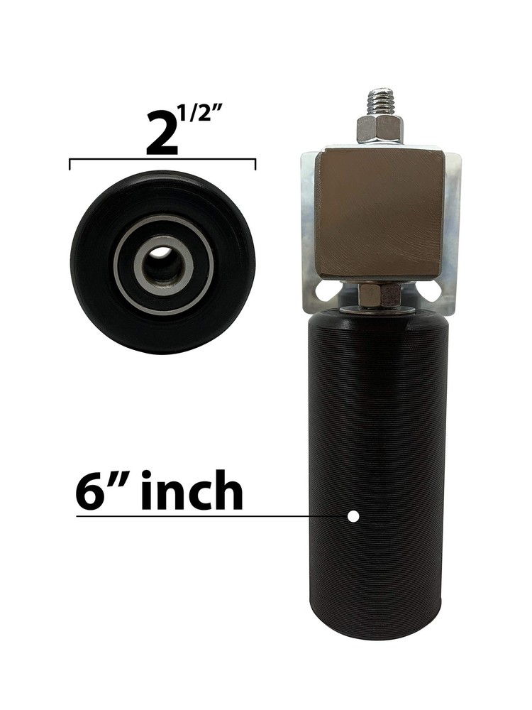 Adjustable Slide Gate Guide Rollers Upper Bolted Bracket Mount 6” Black Du