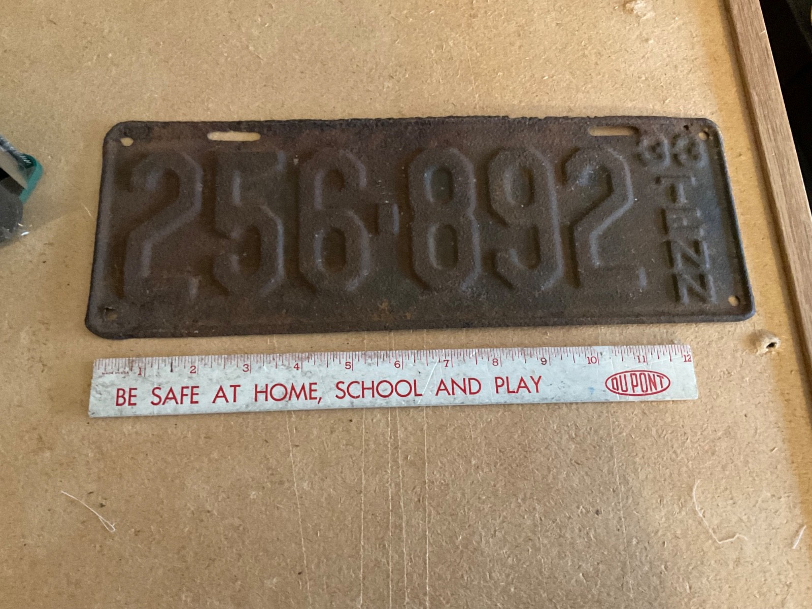 Tennessee 1933 License Plate Rustic 256 892